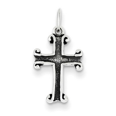 Apostle's Cross Necklace with Antiqued Interior in Sterling Silver