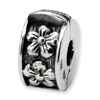 .925 Sterling Silver Hinged Floral Clip Bead