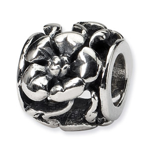.925 Sterling Silver Floral Bead