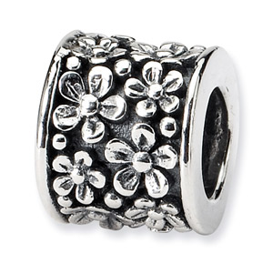 925 Sterling Silver Floral Bead