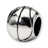 .925 Sterling Silver Basketball Bead