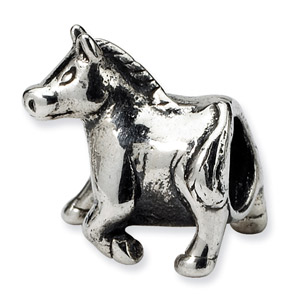 .925 Sterling Silver Horse Bead