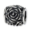 .925 Sterling Silver Rose Bali Bead