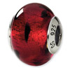 Ladybug Pattern Murano Glass and .925 Sterling Silver Bead