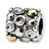 Sterling Silver & 14K Gold Dots Bali Bead
