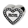 .925 Sterling Silver Mom Heart Bead
