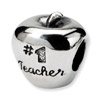 .925 Sterling Silver #1 Teacher on Apple Bead