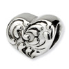 .925 Sterling Silver Scroll Heart Bead