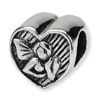.925 Sterling Silver Angel Heart Bead