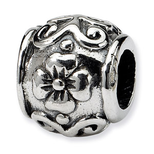 Sterling Silver Floral Bead