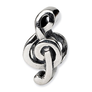 .925 Sterling Silver Treble Clef Bead