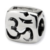 .925 Sterling Silver Om Symbol Bead