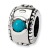 Sterling Silver Turquoise CZ Bead