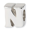 .925 Sterling Silver Letter N Bead
