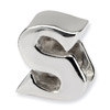 .925 Sterling Silver Letter S Bead