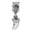 .925 Sterling Silver Tiger Claw Dangle Bead