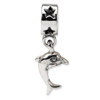 .925 Sterling Silver Dolphin Dangle Bead