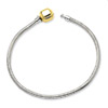Sterling Silver Bracelet with 14K Gold Bead Clasp