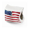 Red White and Blue American Flag Bead in Sterling Silver