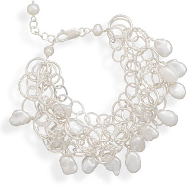 5 Strand Bracelet with Cultured Freshwater Pearls