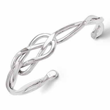 Infinity Knot Slip-on Bangle Bracelet in Sterling Silver