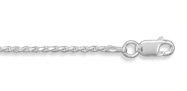 1.1mm Sterling Silver Diamond Cut Rope Chain