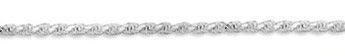 2.5mm Sterling Silver Diamond Cut Rope Bracelet