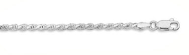 2.5mm Sterling Silver Diamond Cut Rope Chain