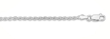 2mm Sterling Silver Diamond Cut Rope Chain