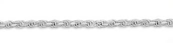 4mm Sterling Silver Diamond Cut Rope Chain