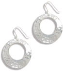 Hammered Circle Earrings in Sterling Silver