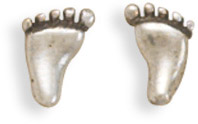 Antiqued Barefoot Stud Earrings