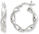 Sterling Silver Twisted Hoop Earrings - 3/4
