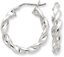 Sterling Silver Twisted Hoop Earrings - 1
