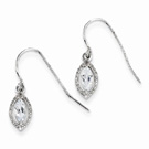 Marquise-Cut Aquamarine and Sterling Silver Earrings