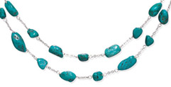 Double Strand Turquoise Nugget Necklace