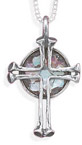 Ancient Roman Glass Cross Pendant in Sterling Silver