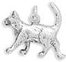 Sterling Silver Walking Cat Charm