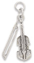 Sterling Silver Violin and Bow Charm