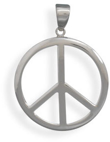 Sterling Silver Peace Sign Pendant