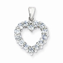 Sterling Silver Aquamarine Heart Pendant
