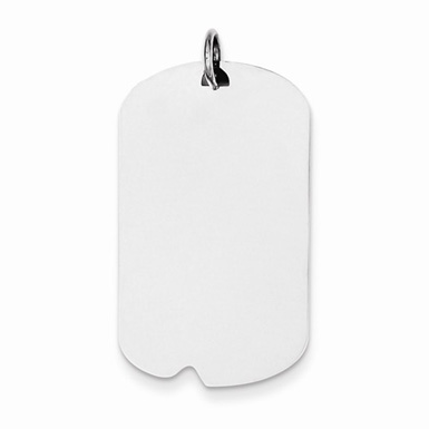 Engravable Dog Tag Pendant in Sterling Silver