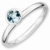 Sterling Silver Stackable Aquamarine Ring