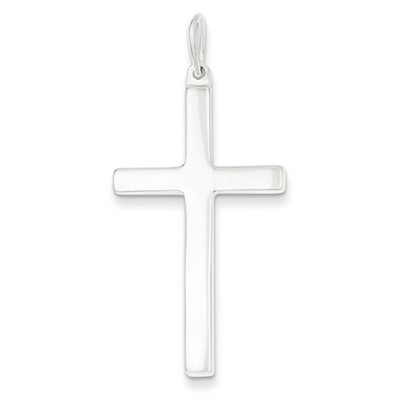 Saving Faith Polished Cross Pendant, Sterling Silver