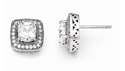 Square CZ Post Earrings in Sterling Silver