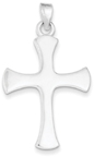 Full of Grace Polished Cross Pendant in Sterling Silver