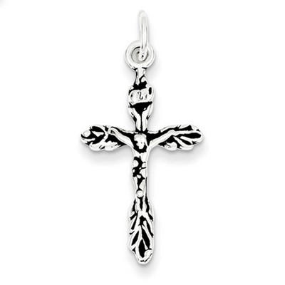 Black-Antiqued Silver Crucifix Pendant
