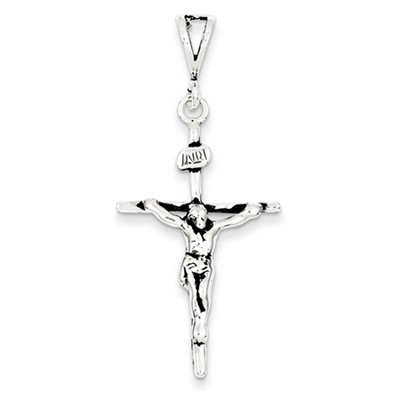 Traditional Sterling Silver Crucifix Necklace