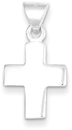 Polished Sterling Silver Solid Christian Cross Necklace