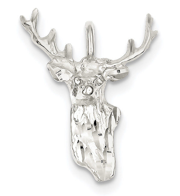 Sterling Silver Deer Head Pendant